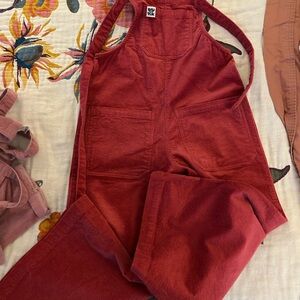 Lucy & Yak Red Corduroy Jenny dungarees